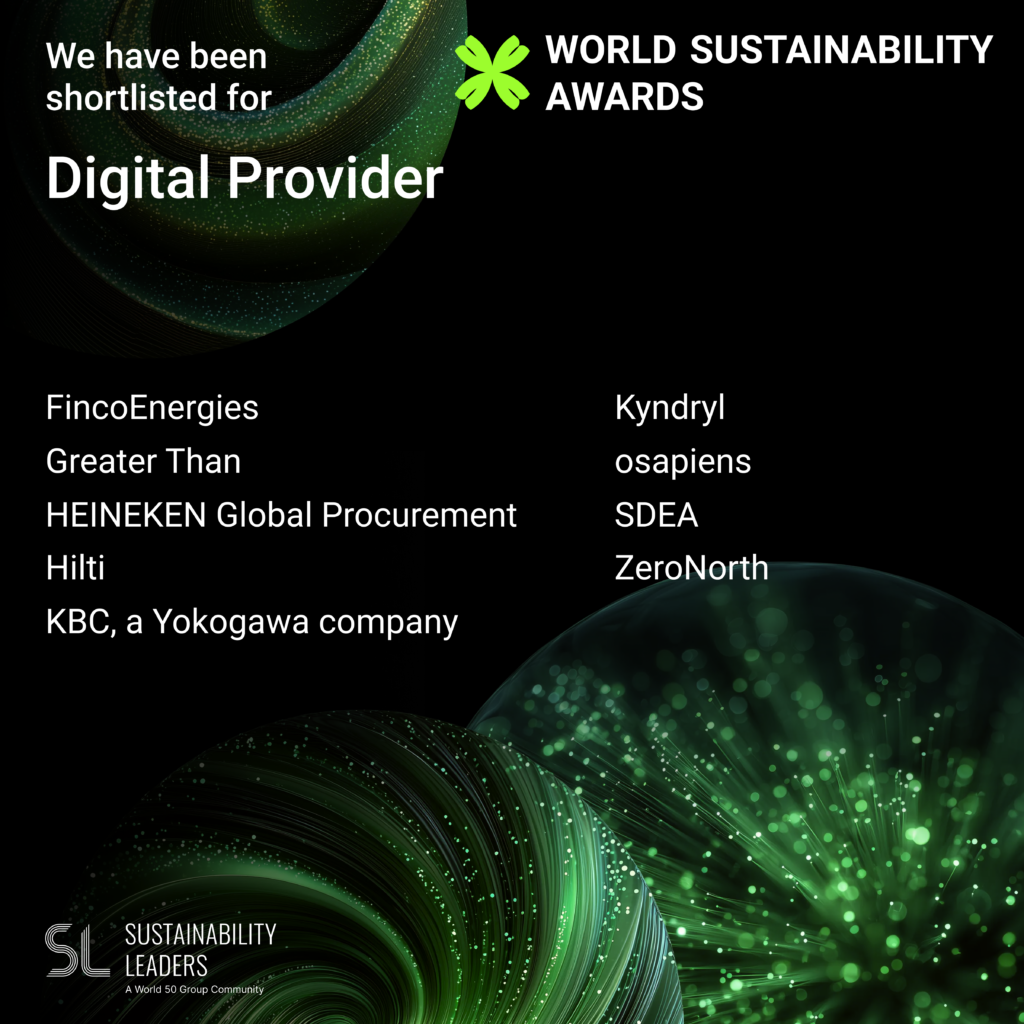 Decarb Desk by FincoEnergies shortlisted for the World Sustainability Awards 2026 Digital Provider Award