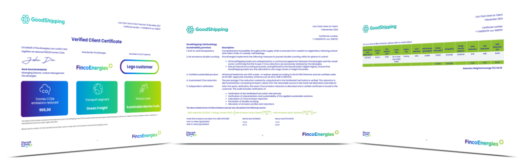 Good Shipping Carbon Reduction Certificate